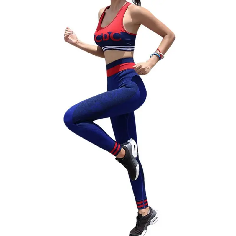 Для женщин костюм облегающие Seamless Sportswear быстросохнущие хип тренировочные брюки тренажерный зал жаккардовые из двух частей стрейч