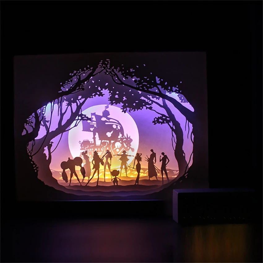 Бумажный резной светильник DIY прикроватный ночной Светильник для спальни s 3D ночник цельный мультяшный детский Декор Рождественская лампа подарок