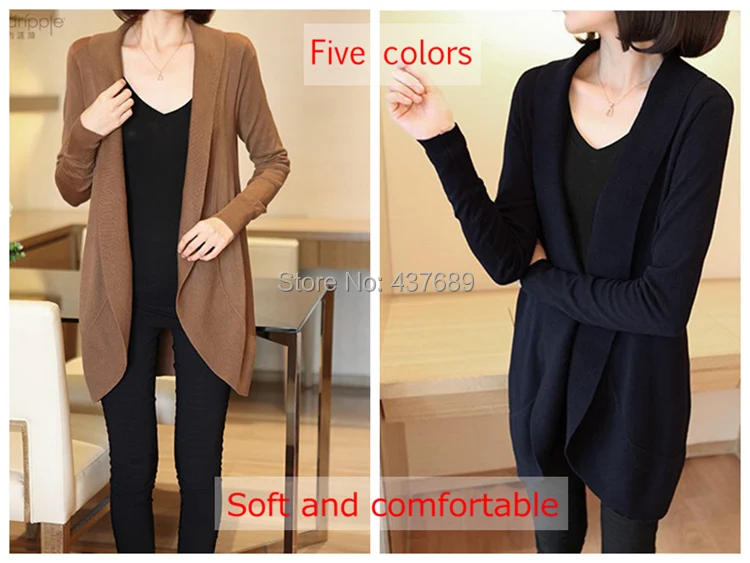 Free shipping soft comfortable new fashion women knitted sweater cardigan outerwear shawl long sleeve jacket knitwear coats