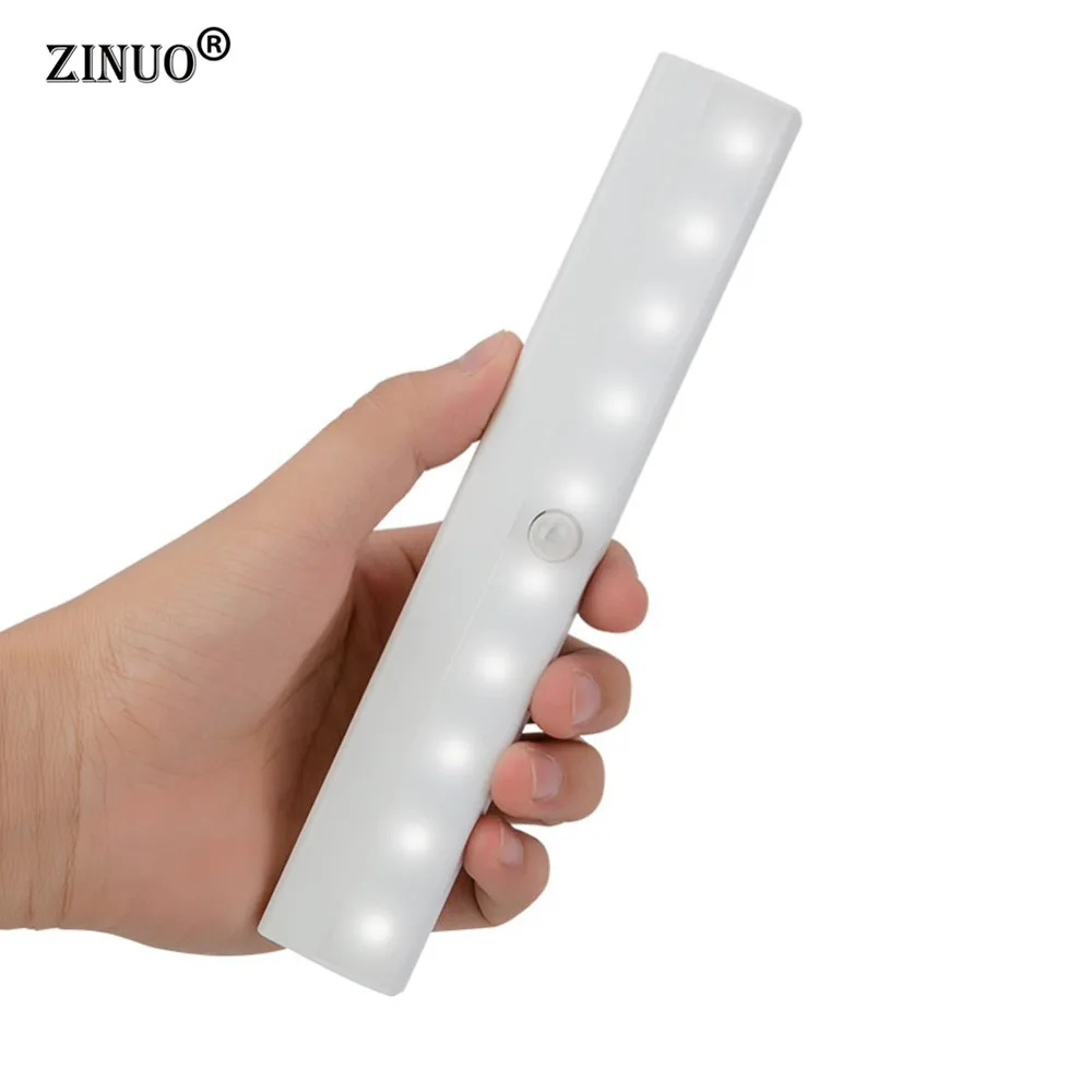 

Portable 10 LED Closet Lights Motion Sensor Night Light Battery Powered Wireless Cabinet IR Infrared Motion Detector Wall Lamp