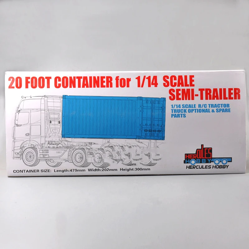 Terno para 1 Recipiente Escala Metal Kit Caminhão Semi-reboque Trator Tamiya Modelo Acessório 20ft - 14 18 Carrinhos de brinquedo e de metal