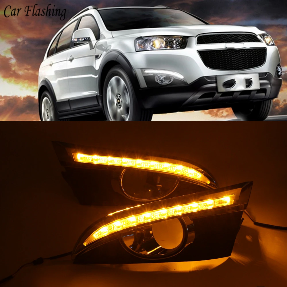 DRL Для Chevrolet Chevy Captiva 2011 2012 2013 дневные ходовые огни противотуманная фара 12 В дневной