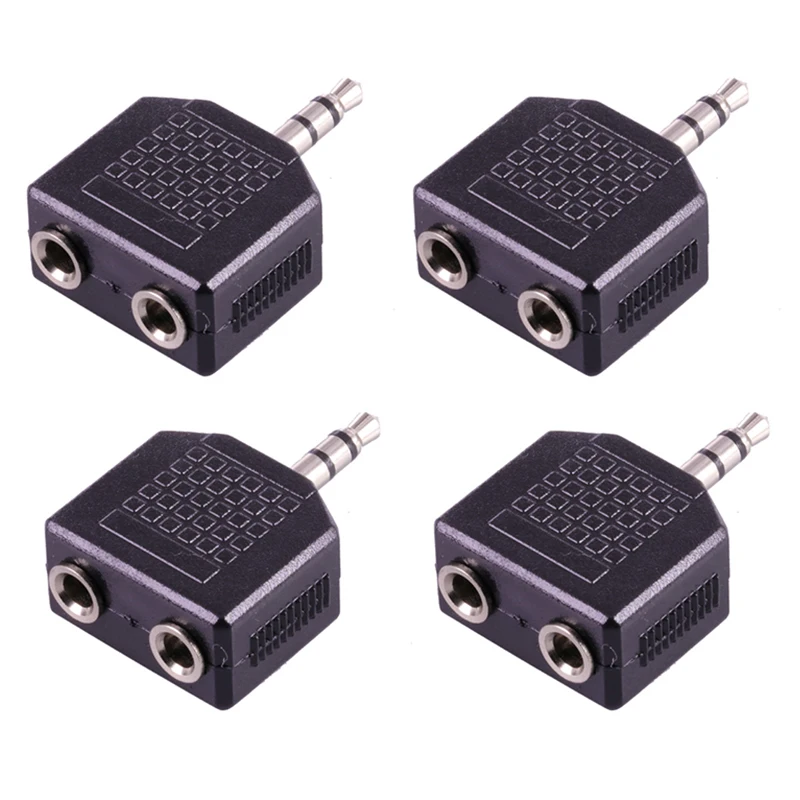 

1pc Nickel-plated 3.5MM STEREO PLUG TO 2X3.5MM STEREO/MONO JACK CONNECTOR Y SPLITTER FACTORY WHOLESALE