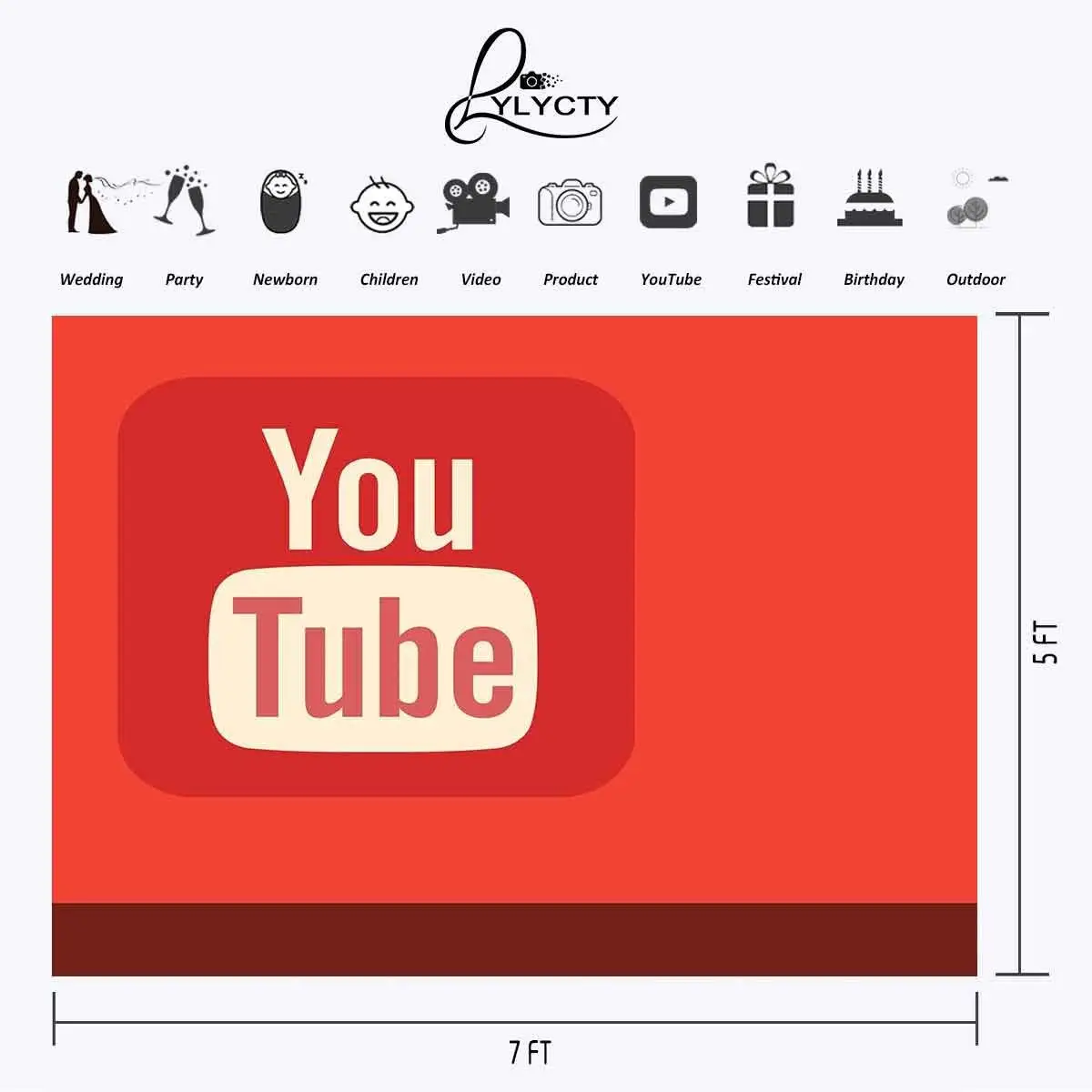 220x150 см YouTube Логотип фон оранжевые оттенки фотографии для камеры фото