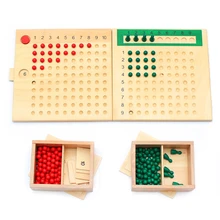 Montessori Matematik Eğitici Ahşap Oyuncak Çarpma ve Bölümü Boncuk Kurulu Kırmızı Yeşil Boncuk Erken Çocukluk Okul Öncesi