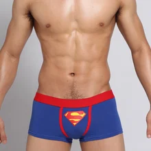 Горячее предложение! Брендовое мужское сексуальное нижнее белье Супермена, шорты-боксеры, мужское нижнее белье с низкой талией, мужские сексуальные трусы