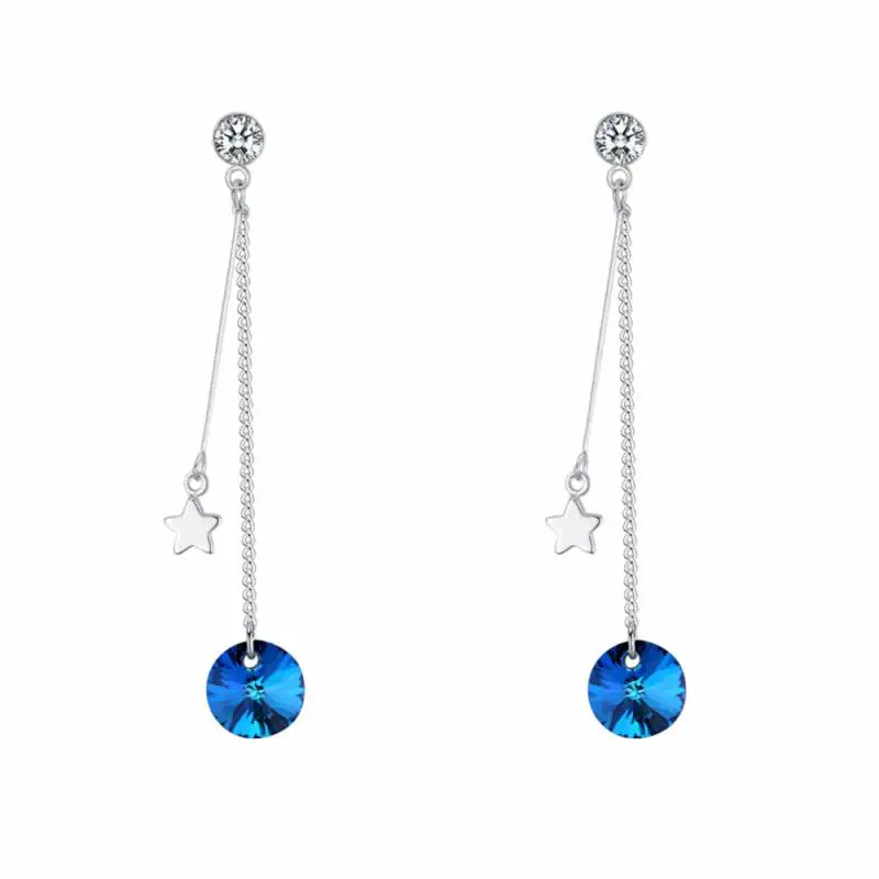 TRACYSWING Element Brand Real Austrian Crystals Fashion Heart trendy Dangle Earrings For Women Th-131515 | Украшения и аксессуары