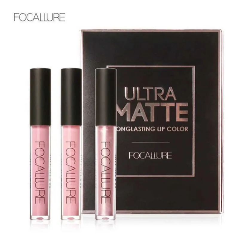 

3Pcs/kit liquid Lipstick Long-lasting Lip Colors Makeup Waterproof Tint Lip Gloss Red Velvet Nude Matte Lip stick Colourful