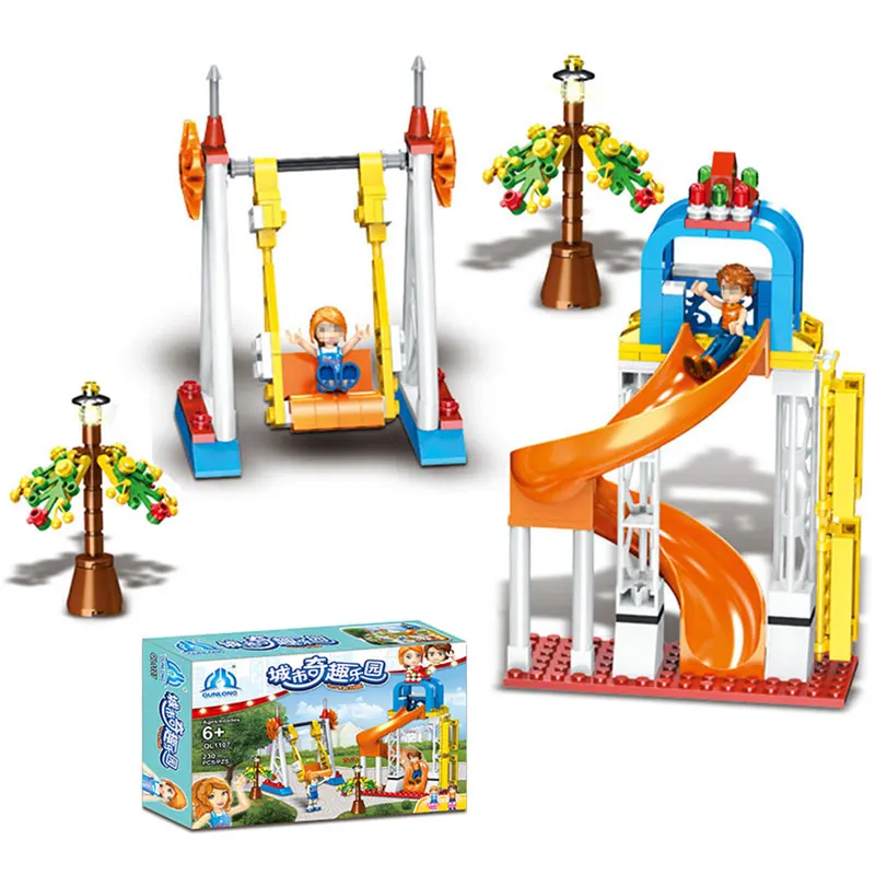 

Playground Park Building Blocks Compatible LegoingLy friend Slide Swing Brick Part Amusement Toys 230pcs Emma Funny Fairy City