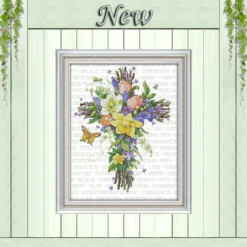 

Flower cross decor diy painting counted printed on the canvas DMC 11CT 14CT kits chinese Cross Stitch embroidery needlework Sets