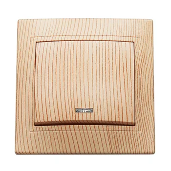 

Light switch 2019 New design EU Standard Wall Switch wood color, 1 Gang 1 Way Switch with indicater LZ-03