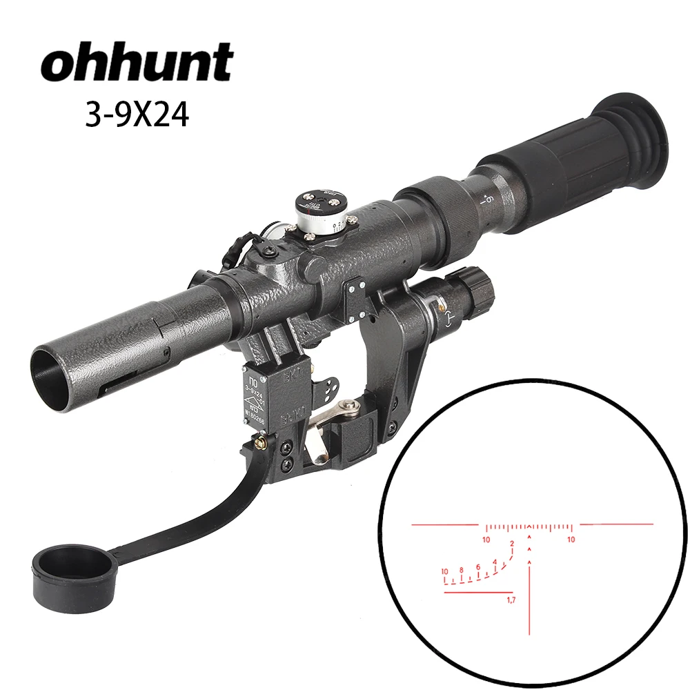 Тактический Оптический охотничий прицел Dragunov SVD POS 3-9X24 с красной подсветкой