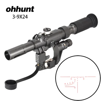 

Tactical Optical Dragunov SVD POS 3-9X24 Red Illuminated Hunting Riflescope Fit AK 47 red Illuminated Sight Rifle Scope