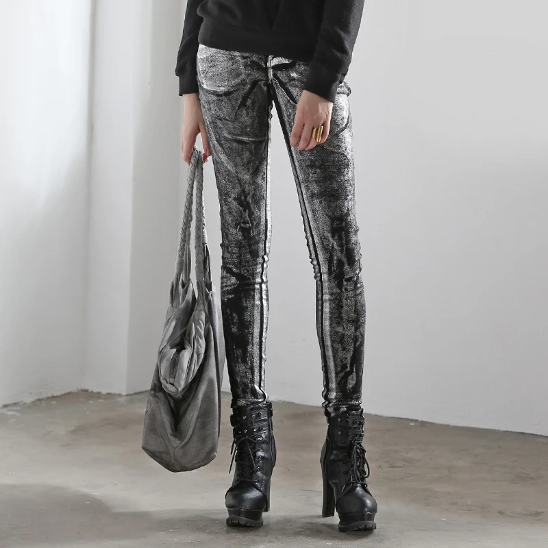 Autumn Winter Fashion Women Slim Faux Leather Pants