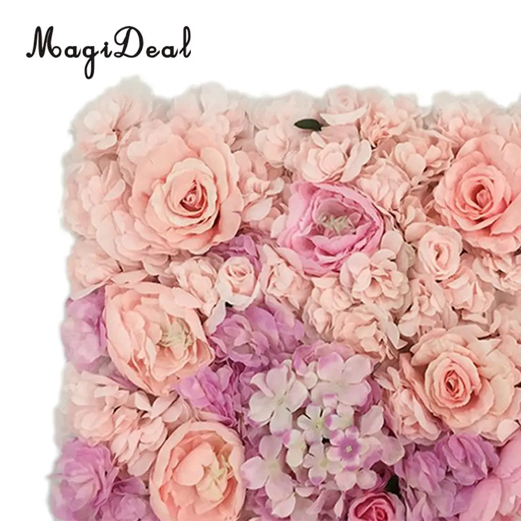Artificial Flower Roses Wall Panel Wedding Stage Backdrop Home Shop Window Decorative Forals 7 Colors Pick