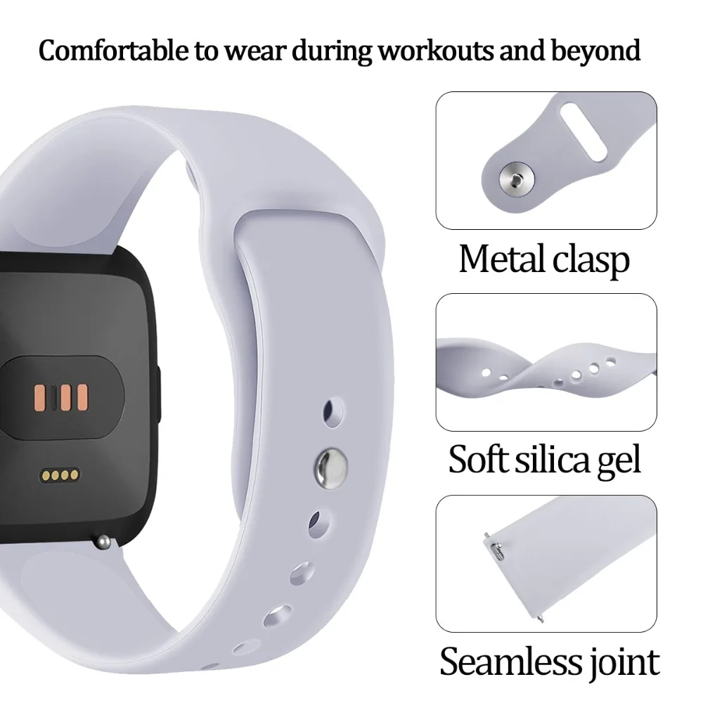 Силиконовый ремешок для fitbit versa/versa 2/versa litle ремешок reloj Браслет спортивный сменный ремешок для часов Часы Аксессуары