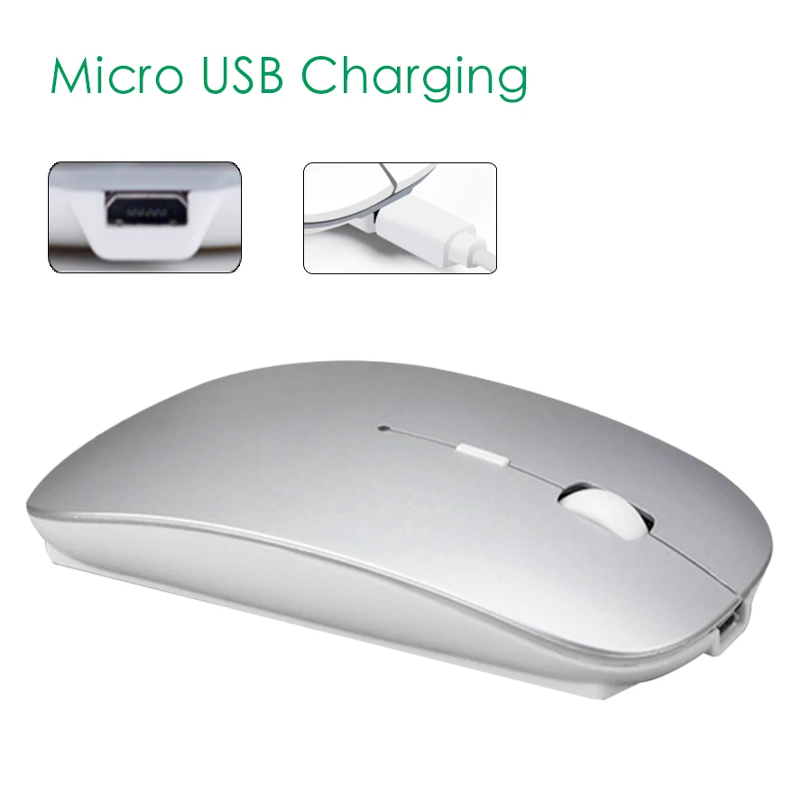 Rechargeable Bluetooth Wireless Slim Mouse Mice for Mac Apple Laptop Macbook Notebook Desktop PC Tablet Support OS Win10 8/7