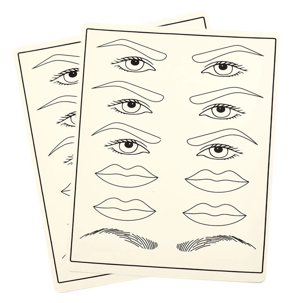 

1/5/10/15 Pcs Permanent Makeup Eyebrows Lips Tattoo Practice Skin Training Skin Set For Beginners Tattoo Accesories HB88