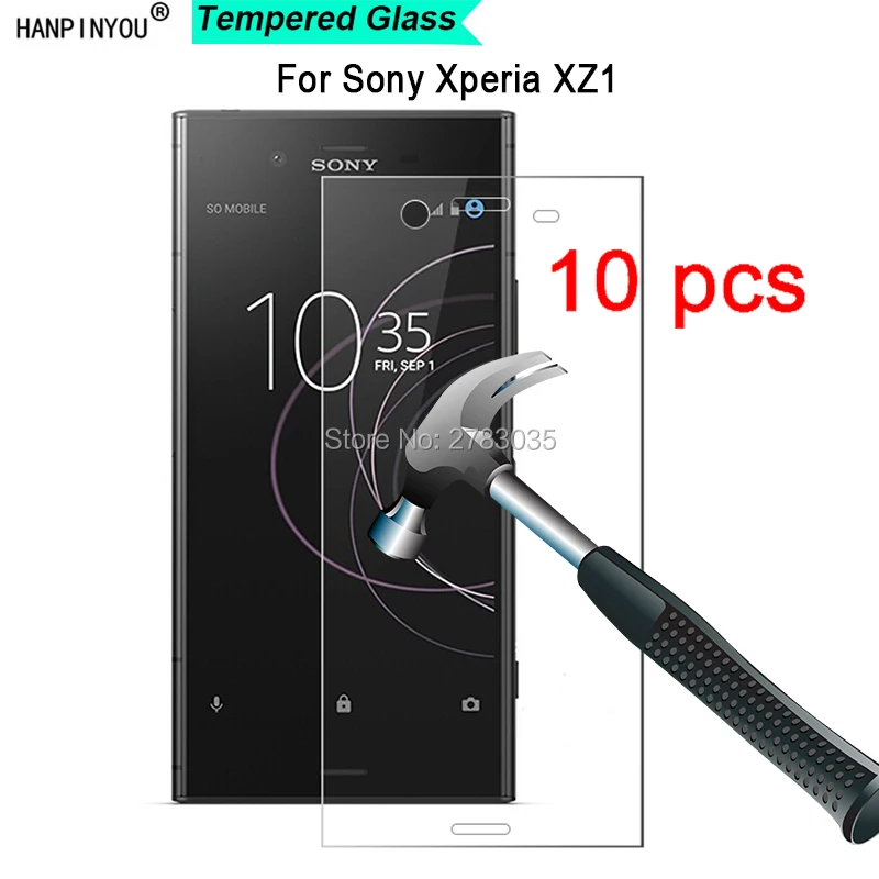 

10 Pcs/Lot For Sony Xperia XZ1 / Dual 5.2" New 9H Hardness 2.5D Ultra-thin Toughened Tempered Glass Film Screen Protector Guard