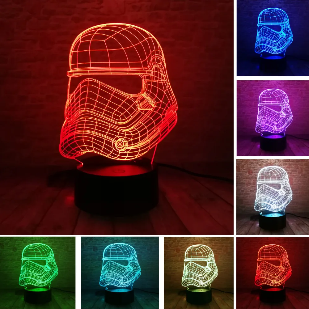 Звездные войны легенды шторм рыцарь всадник Белый воин 3D светодиодный RGB Ночной