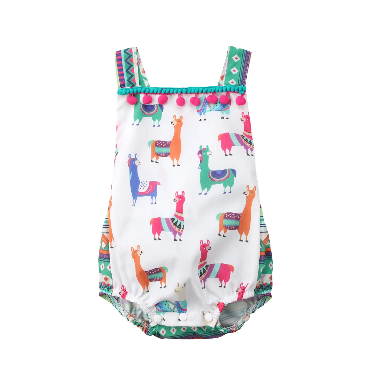 Летнее красивое платье для маленьких девочек Aminals Tassel Romper Детские комбинезоны