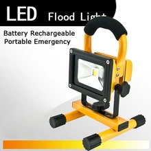Flood Lights Rechargeable led floodlight Rechargeable Lithium-ion Battery 10wFlood Lamp Portable Flood light lamp Ip65 90-260v