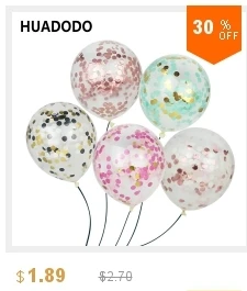 HUADODO 5 шт. 12 дюймов конфетти воздушные шары прозрачные латексные воздушные шары для Свадебные украшения с днем рождения Baby Shower вечерние поставки