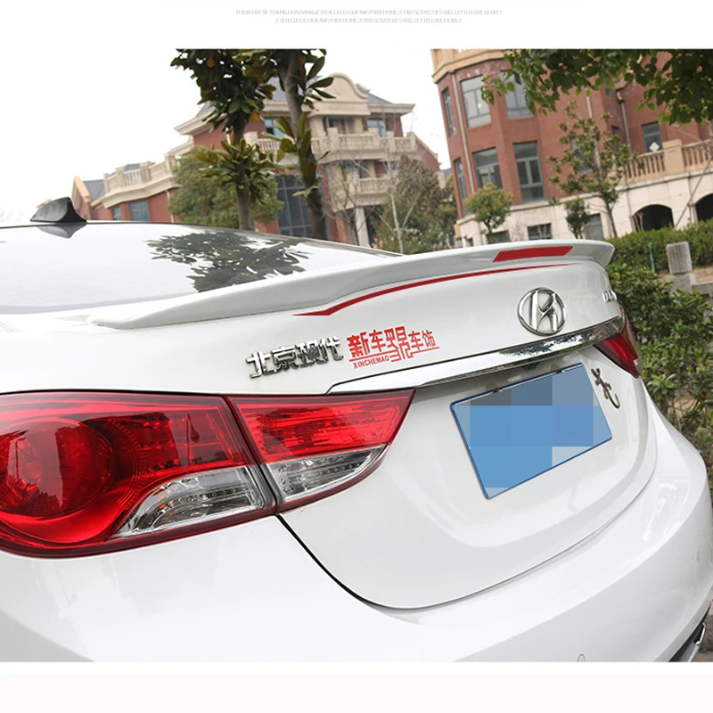 

For Hyundai Elantra Spoiler 2012 2013 2014 2015 Car Tail Wing Decoration ABS Plastic Unpainted Primer Rear Trunk Spoiler