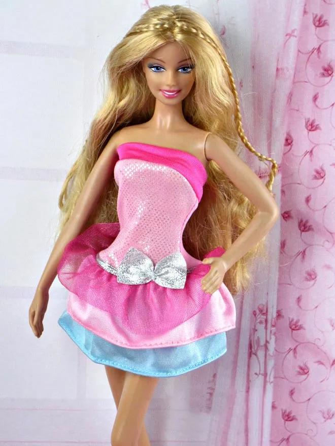 Lovely Pink Short Dress for Barbie Doll 
