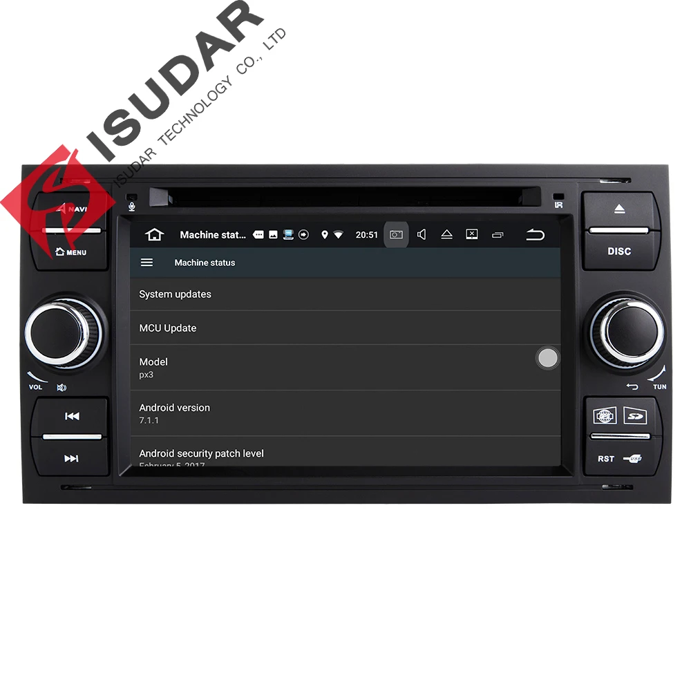 Android 7.1.1 Two Din 7 Inch Car DVD Player For Ford/Mondeo/Focus/Transit/C-MAX/S-MAX/Fiesta RAM 2G GPS Navigation Radio WIFI