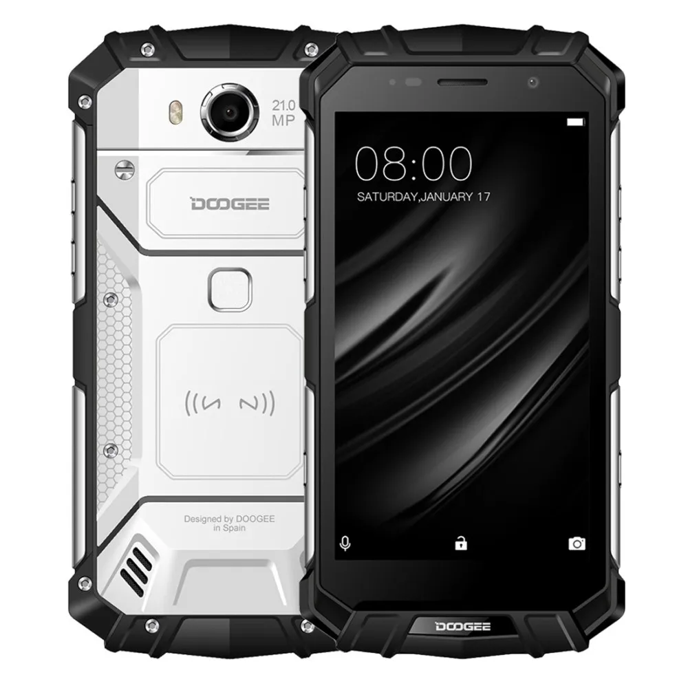 IP68 DOOGEE S60 Беспроводная зарядка 5580 мАч 12V2A Быстрая зарядка 5,2 ''FHD Helio P25 восьмиядерный смартфон 6 ГБ 64 Гб МП камера NFC - Цвет: Серебристый