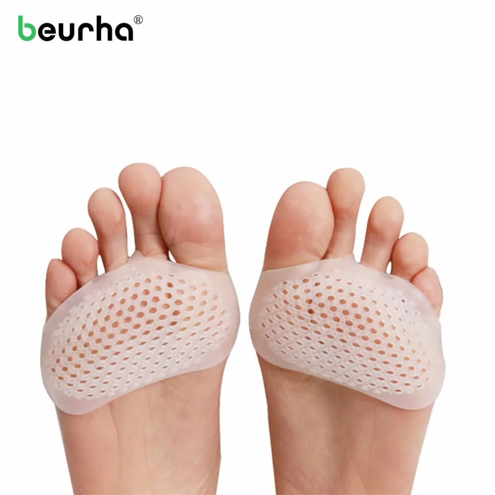 Beurha Silicone Heel Pads Soft Forefoot Half Yard Pads Invisible High