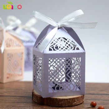 

Wedding gift pack box customize size and logo laser cut love heart wedding candy box wholesale