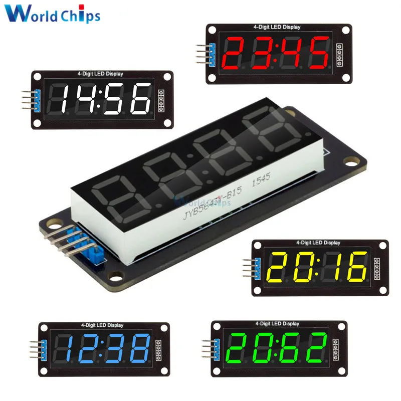 

TM1637 Clock Double Dots Module 4-Digit LED 0.56" 0.56 Inch 7 Segments Display Tube 5 Colors LED Display Module For Arduino New