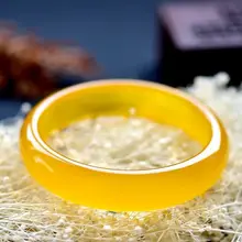 Чистый Натуральный прозрачный желтый халцедон браслет ювелирные изделия
