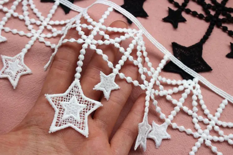 Stars Gold Tassels Lace Fringe Lace Trim Ribbon Costume Home Textile Curtains Decor Trims Clothes Sewing Accessories