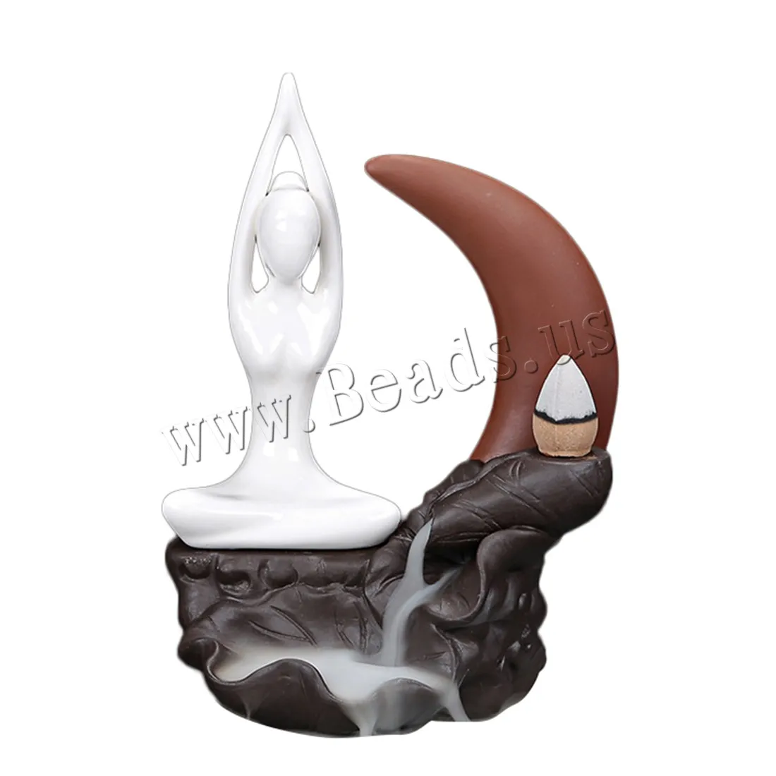 Creative Yoga Girl Censer Smoke Waterfall Backflow Incense Burner Ceramic Incense Holder Censer Use In Home Office Teahouse