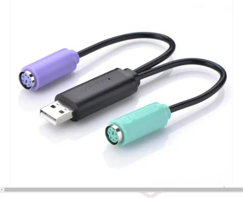 Usb to PS2 Adapter Y Splitter Cable Mouse Keyboard Scanning Gun Handle