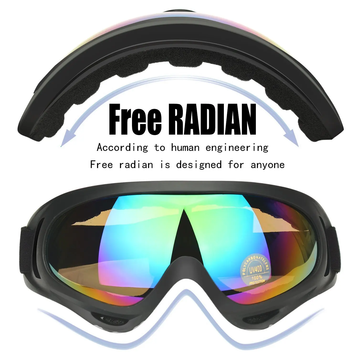 2 قطعة/الوحدة تزلج نظارات مكافحة الضباب الشتاء التزلج قابل للتعديل نظارات واقية من الثلج على الجليد نظارات 100% المضادة للأشعة فوق البنفسجية ت...
