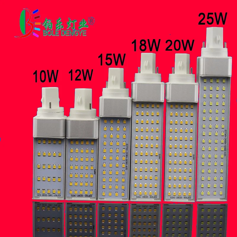 10 Вт, 12 Вт, 15 Вт, 18 Вт, 20 Вт, G24 светодиодный лампы G23 E27 ласпочка освещения bombilas свет сменная люминесцентная лампа 180 градусов с горизонтальным разъемом