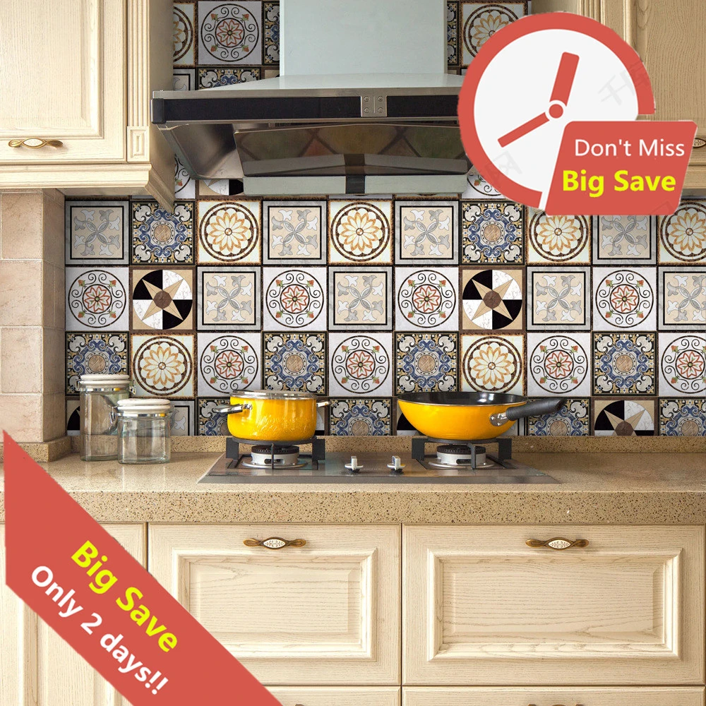 32020cm Kitchen Wall Decor Sticker Waterproof Ceramic Tile Decal On Furniture Stove Adhesive Wallpaper Cabinet Contact Paper Kitchen Wall Stickers Waterproof Wall Stickerkitchen Wall Stickers Aliexpress