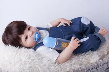 55cm Full Body Silicone Reborn Baby Doll Toys Play House Newborn Boy Baby Birthday Gift