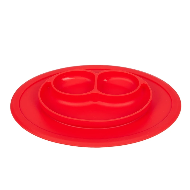 Infants Baby Ellipse Silicone Feeding Food Plate Tray Dishes Food Holder for cartoon dinner Tableware Toddler Kid Children gifts