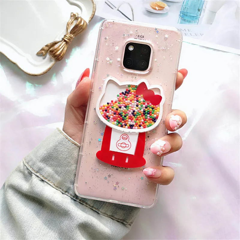 

For Huawei Mate20 Pro lite Mate10 lite 9 Pro Nova 2Plus 3 3i 4 Glitter cat Bling Stars Shaking beads phone case soft Back cover
