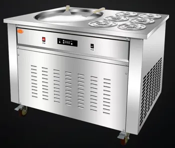 

52CM pan size with 6 sinks smart Thai commercial fried ice cream machine fried ice cream roll machine 110V/220V