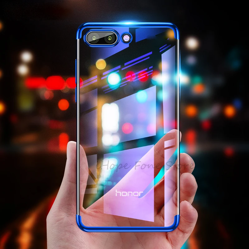 Прозрачный мягкий чехол из ТПУ для Huawei Honor 8X Max 8C 8 9 10 Lite с покрытием Note V10 V9 Play 7X