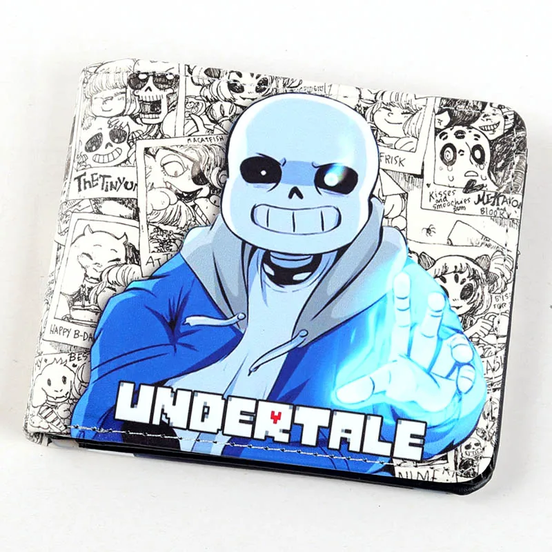 Игр кошельки Undertale Sans рисунок Bi-fold денег кошелек Искусственная кожа бумажник - Цвет: Sans-02