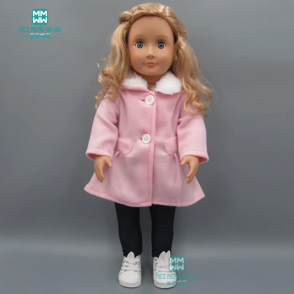 Детская Одежда для кукол 45 см, американские куклы и куклы для новорожденных, аксессуары, пальто с меховым воротником+ повседневные брюки