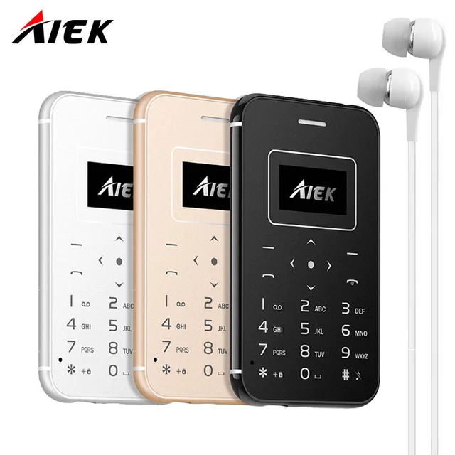 New AIEK AEKU X8 Ultra Thin Card Mobile Phone Mini Pocket Students Phone Low Radiation Support