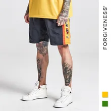 Xieruis best качество Радуга с принтом букв Side Striped Для мужчин Рубашки домашние хип-хоп уличной по колено Для мужчин шорты Пляжные шорты